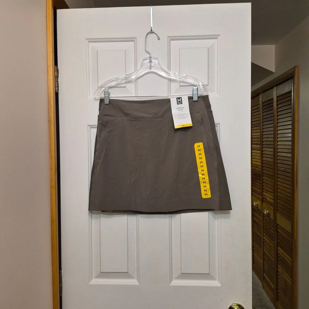Member's Mark Womens Stretch Skort Brown Mid-Rise Athletic Skirt Size M NWT